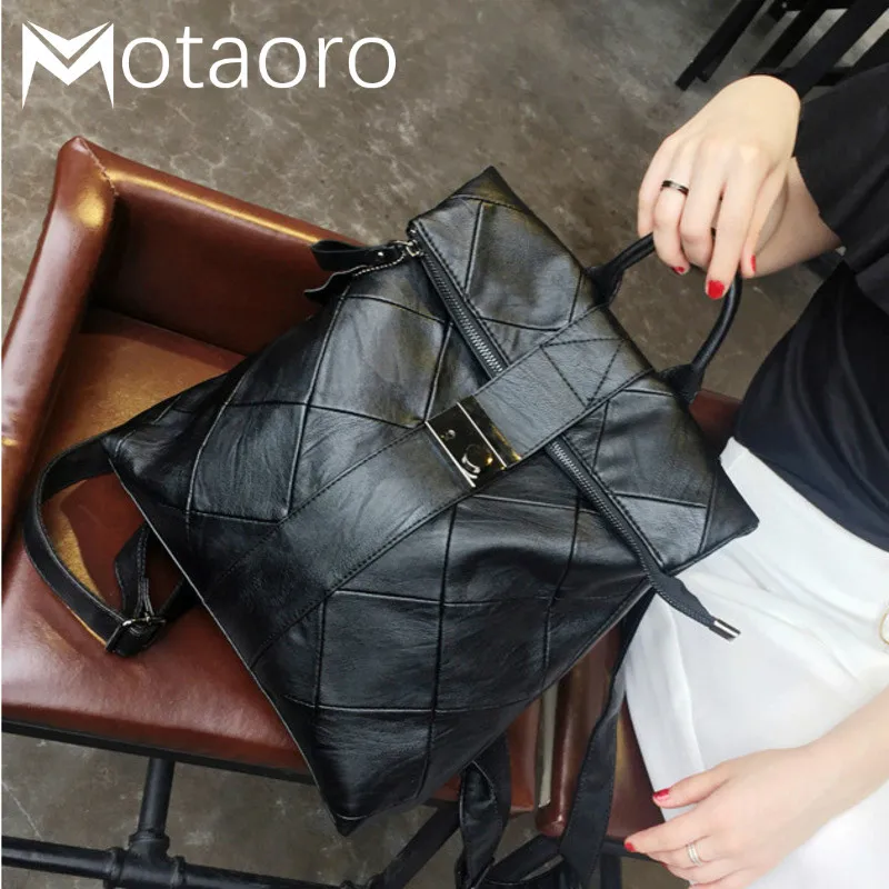School-Bags Black Backpack Teenage-Girls Women Mochila Feminina for Wild-Lock Student