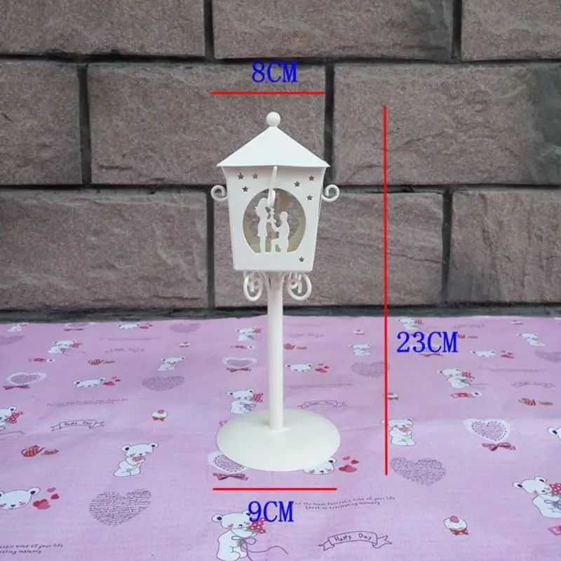 Romantic marriage proposal couple pavilion wrought iron candlestick Lantern Lamp Decor For Dinner Home Q1FD