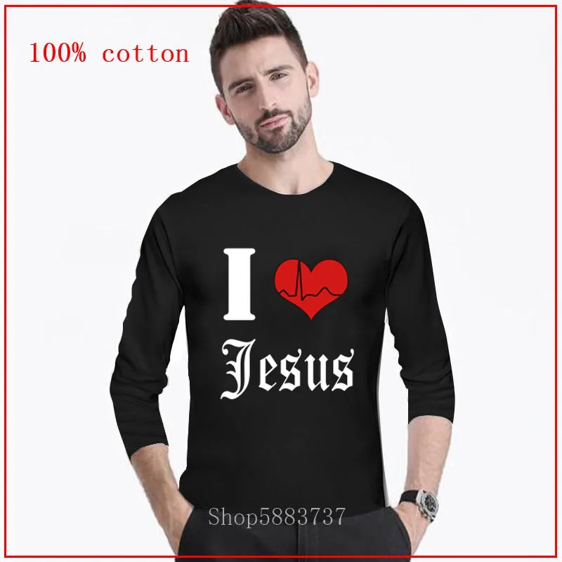 2020 новая футболка с изображением Иисуса забавная белая надписью I love Jesus модная из