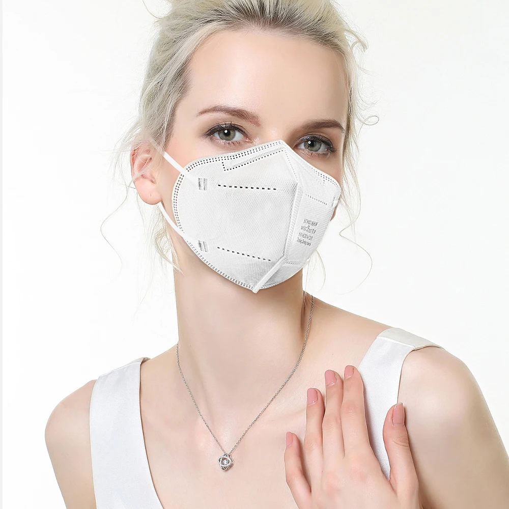 100 PCS Ship From Spain CE Certification FFP2 Face Protective Mask KN95 Anti Dust Mask Effective Filtration Rate 99.6% or Higher