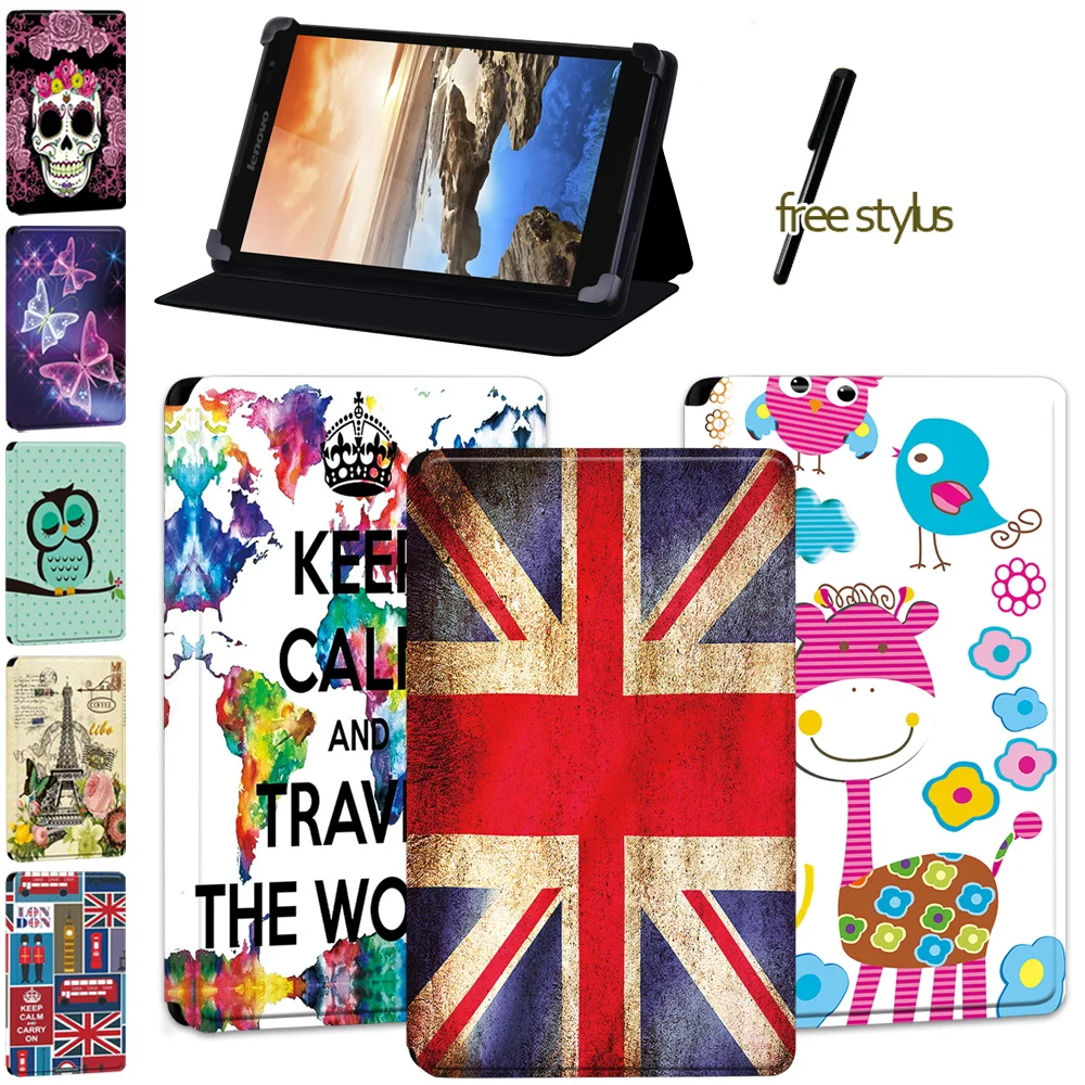 

Tablet Case for Lenovo Tab 8/Tab(A8-50 A5500/S8 - 50)/A7-(30 A3300/50 A3500)/Thinkpad Tablet 2/Yoga Tab 4 Plu + Free Stylus