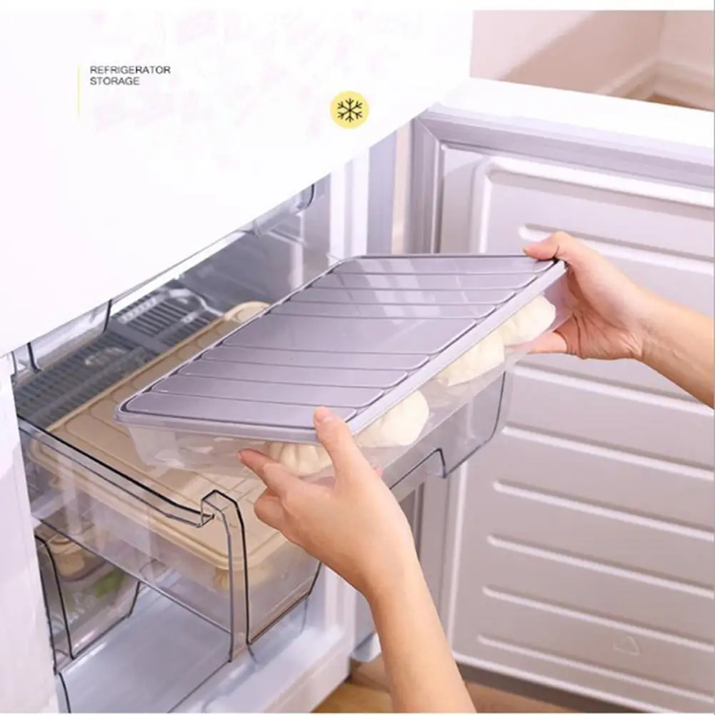 Холодильник пельменей коробка для хранения с крышкой пластиковая морозильная камера холодильники Экономия пространства еда Органайзер стойка держатель лоток коробки