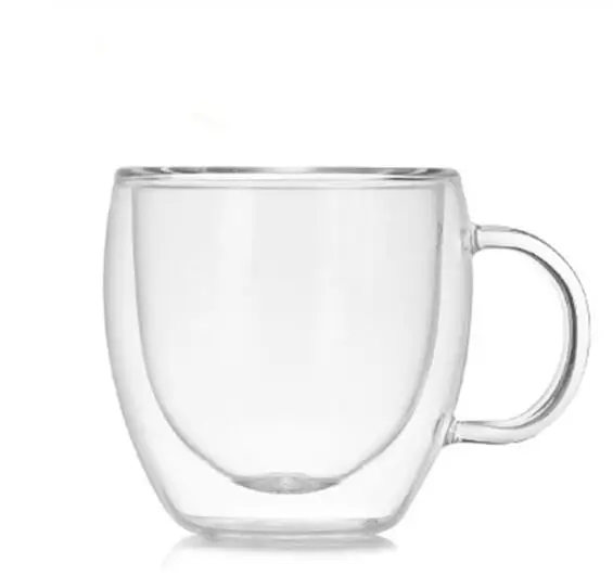 Термостойкая двухслойная стеклянная чашка для напитков Kungfu, чашка для здоровья, кофейная чашка 80/250/350/450 мл, Прямая поставка - Цвет: B 150ml