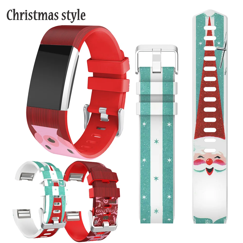 

Santa Claus Silicone Bands For Fitbit Charge 2 Band Replacement Accessorie Wrist Bracelet Strap For Fitbit Charge2 Christmas