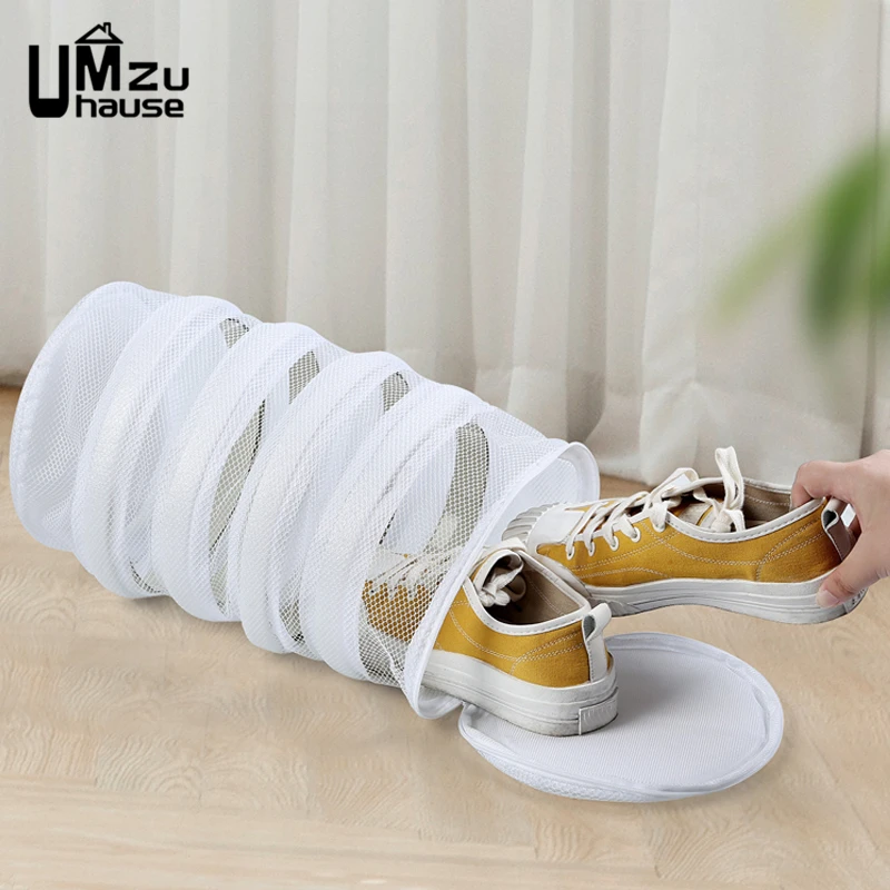 Shoes Laundry Bag Dirty Sneaker Socks Delicate Storage Mesh Zipper Cleaning Case Washing Machine Home Travel Portable Organizers