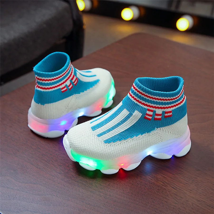 sport shoes kids led luminous running shoes light kids sneakers boy girls football sneakers lights krampon futbol orjinal #40J30 (5)