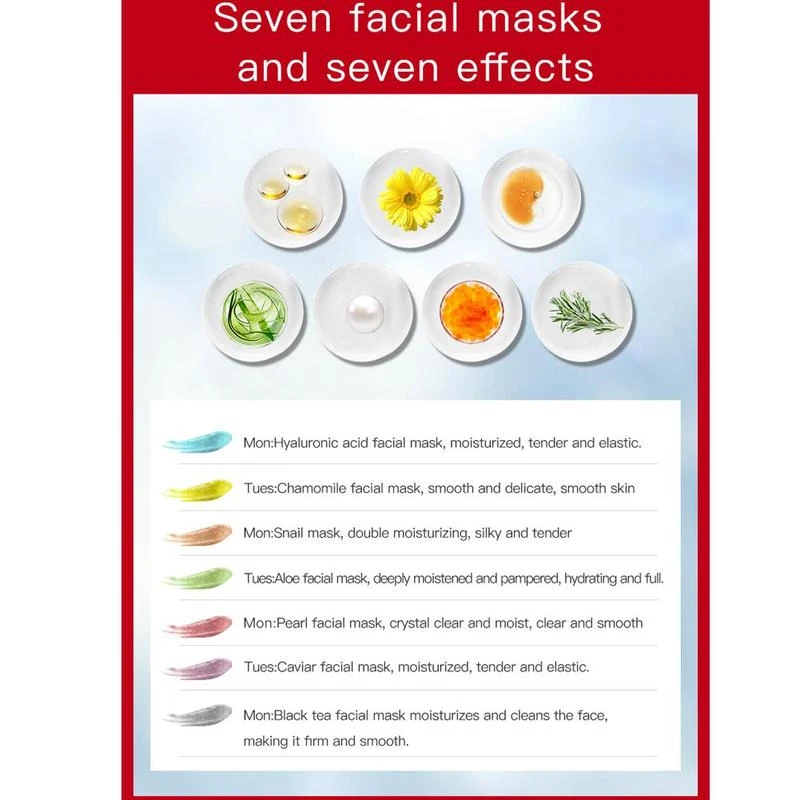 30 мл* 7 маска для лица лист гиалуроновой кислоты/ромашки/улитки/Алоэ Вера/жемчужная Икра/черный чай увлажняющая маска для лица с контролем масла набор