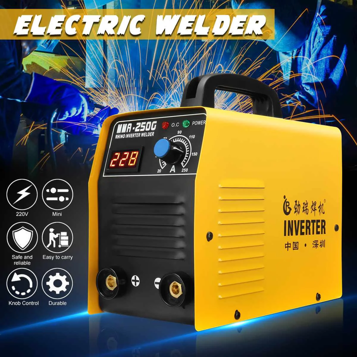 Máquina de soldadura eléctrica, soldador Inverter IP21, 20 250A, 25KVA,  IGBT/MMA/arc/ZX7, trabajo eléctrico, pantalla Digital|Soldadoras de arco| -  AliExpress