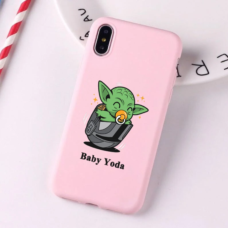 Baby yoda meme милый мягкий силиконовый цветной чехол для телефона для iPhone 6 6s 7 8 6plus 7plus 8plus XS XR XSMAX 11 Pro ProMax