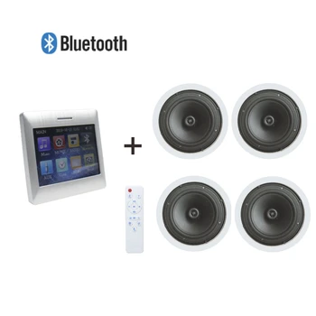 

SH0015 4*15w mini touch screen wall amplifier with 4pcs 5 inch coaxial treble in ceiling speaker supporting bluetooth/USB etc.