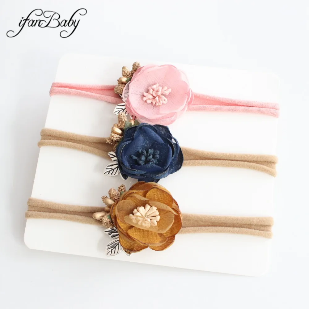 kids nylon headband girl flower headband accessories (2)