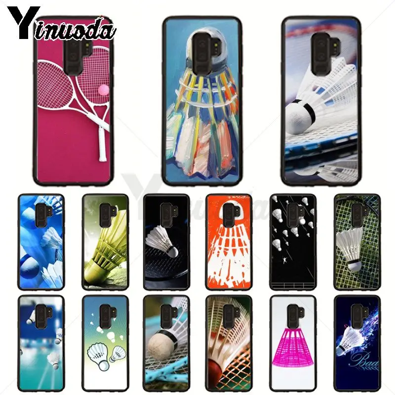 Case untuk Galaxy S9 Olahraga Bulutangkis Hitam Lembut Ponsel Case untuk Samsung Galaxy S10plus S9 S8plus S10e A50 A70 A10 ponsel