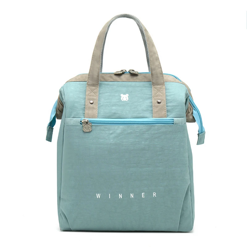 Atinfor, брендовая, водонепроницаемая, милая, утолщенная, для путешествий, портативная, большая емкость, Термосумка для обеда, сумочка - Цвет: Gray blue-L