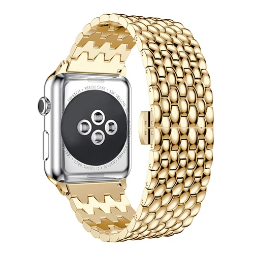 Браслет для apple watch band 5 4 44 мм 40 мм iwatch 3 2 1 apple watch 42 мм 38 мм браслет из нержавеющей стали роскошный ремешок для часов - Цвет ремешка: gold