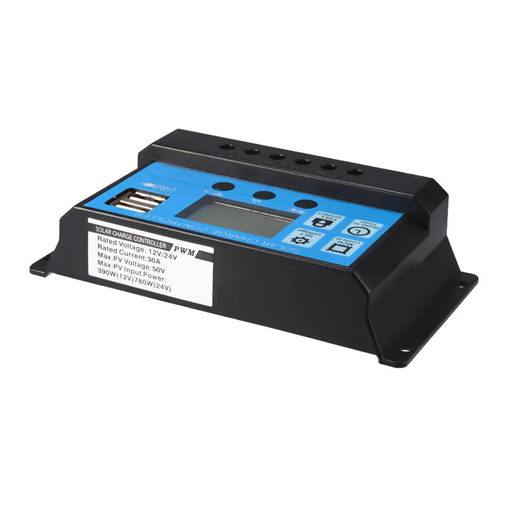 12-24V lcd PWM солнечный контроллер регулятор батареи зарядное устройство контроллер домашнее зарядное устройство ing lcd двойной USB солнечные контроллеры