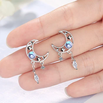 

Todorova Simple Crystal Zircon Moon Tassel Earrings for Women Jewelry Gift Pendientes Brincos oorbellen