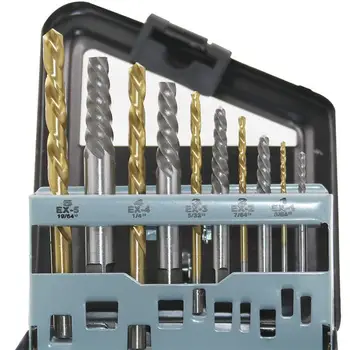 

10PCS Screw Extractor Set Alloy Steel Cobalt Drill Bit Durable Screwdrivers Universal For Damaged Screws And Bolts For Garden