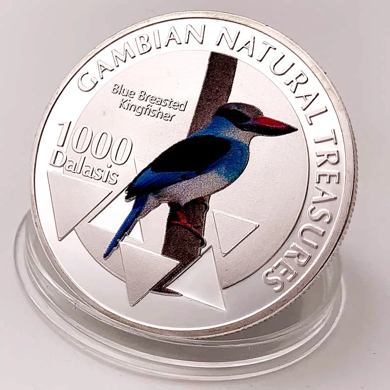 Африка гамбийские животные kingfisher Посеребренная медаль окрашенные