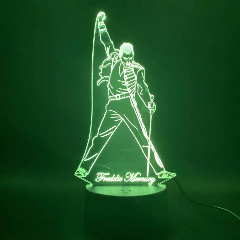 

Freddie Mercury Figure toys 3D Nightlight Visual Illusion LED 7 Color Changing Freddie Mercury Action Figure Novelty toys