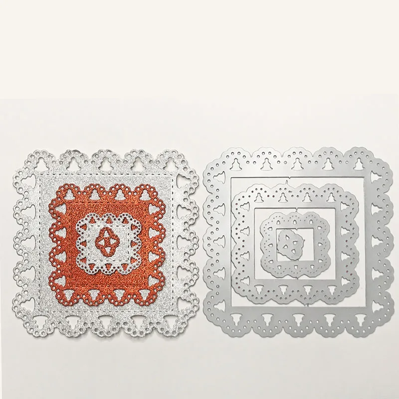 

Square Mosaic Lace Flower Frame Metal Cutting Dies For DIY Scrapbooking Embossing Paper Cards Photo Album Making Craft 2019 New