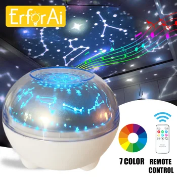 

USB LED Ocean Night Light Projector Music Bluetooth Speaker Remote Control 7 Colors Rotating Night Light Lamps for Party Gift