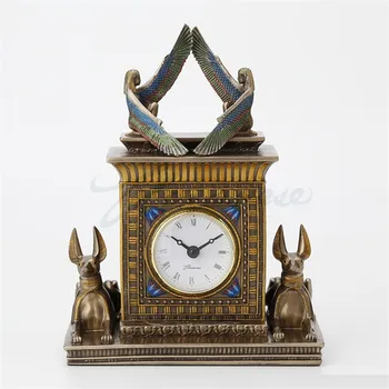 

Egyptian Anubis Statue Isis Goddess Art Sculpture Decoration Creative Clock Resin Crafts Home Decor Birthday Gift R4358