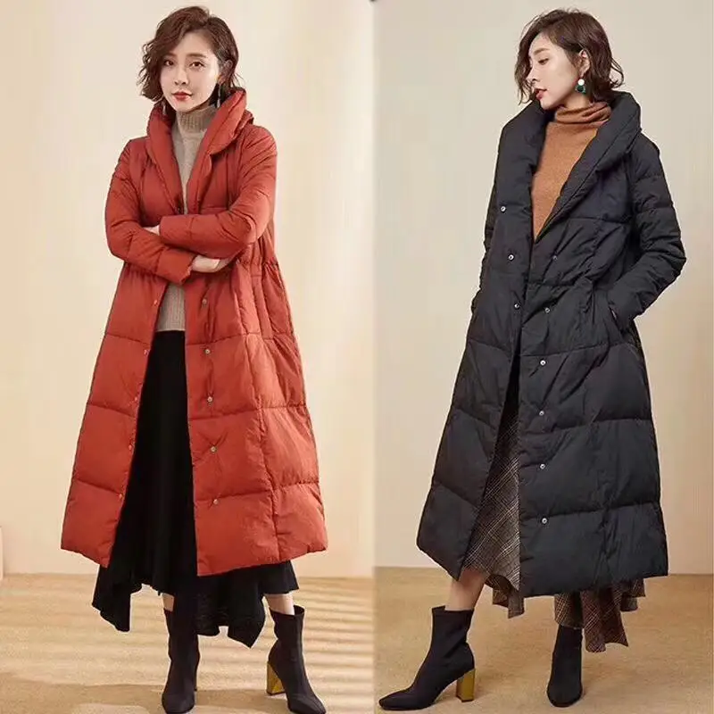 Lrpklm/женский пуховик, длинная куртка, зимний пуховик с капюшоном, теплый пуховик, Высококачественная зимняя верхняя одежда