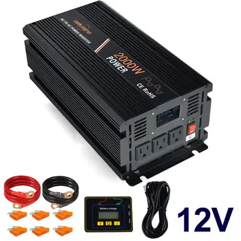 

2000W Modified Sine Wave Inverter 12V to 220V dc to ac Off Grid System Converter Car Battery Home Use Solar Power Inverter