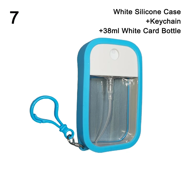 Portable Spray Bottle High Pressure Alcohol Disinfectant 38ML Mist Spray Bottle With Silicone Sleeve And Keychain