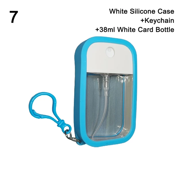 Portable Spray Bottle High Pressure Alcohol Disinfectant 38ML Mist Spray Bottle With Silicone Sleeve And Keychain A7