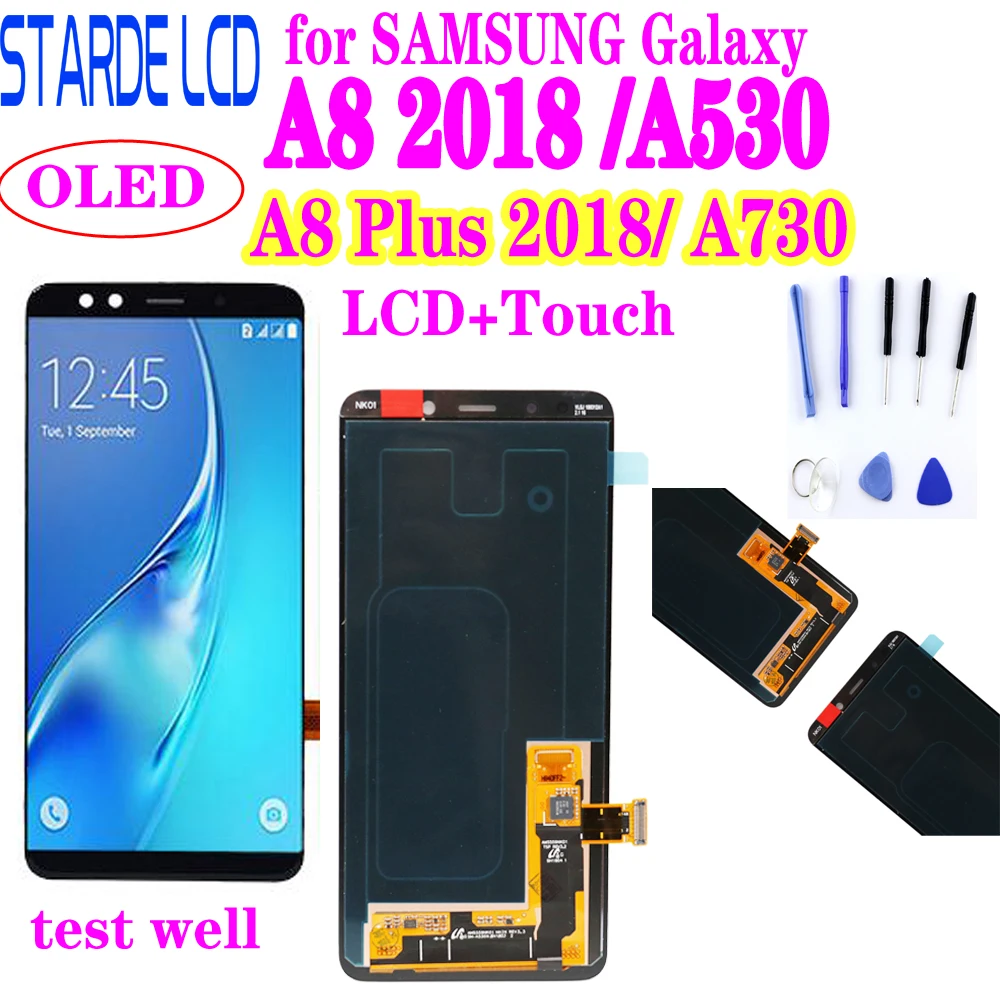 

AAA+ LCD Screen for SAMSUNG Galaxy A8 Plus 2018 LCD A730 A8 2018 LCD A530 Display Touch Digitizer Screen Replacement