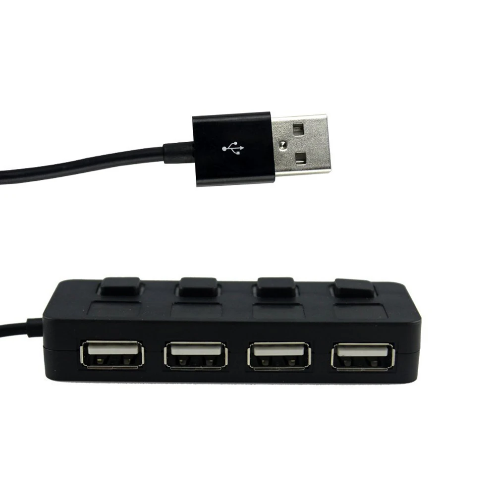 Универсальный 4 порта USB 2,0 индивидуальный переключатель зарядный кабель Центральная станция сплиттер