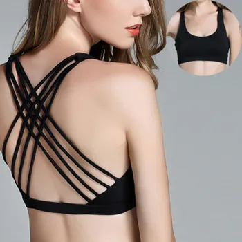 

Fitness Sports Bra for Women Push Up Solid Back Yoga Running Gym Workout Grils Padded Underwear Crop Tops Female