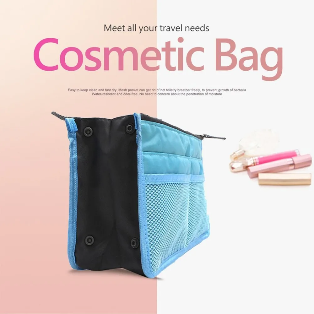 Полиэфирная женская сумка для макияжа портативная для путешествий косметичка для красоты косметические принадлежности пакеты с ручками Набор