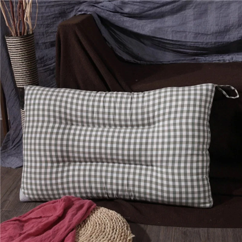 New Simple European Style Wash Cotton Feather Velvet Plaid Cotton Adult Pillow Pillow Fiber Pillow Student Pillow Single Pillow