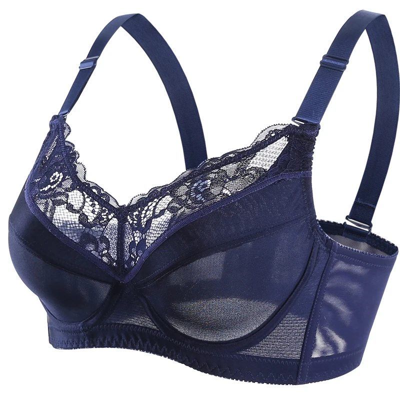 Women's Plus Size Full Figure Non Padded Underwire Floral Lace Bra 34