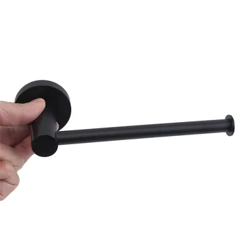 

Wall Mounted Toilet Roll Stainless Steel Towel Shelf Toilet Paper Holder Black Waterproof Paper Holder Bathroom Accessories