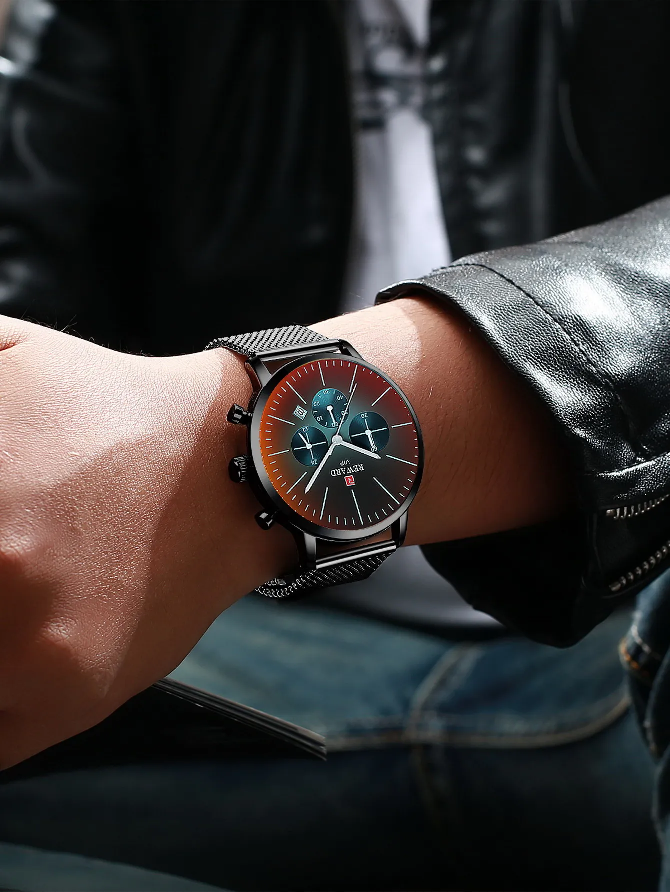 REWARD Fashion Men Wrist Watches Luxury Business Timepieces Date Chronograph Waterproof Sport Crystal Glass Men\'s Wristwatches