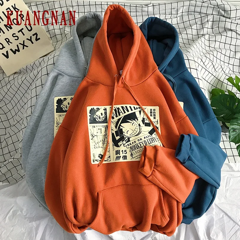 

KUANGNAN Japanese Anime One Piece Hoodie Men Streetwear Mens Hoodies Hip Hop Sweatshirt Men Hoodies Sweatshirts XXL 2019 New