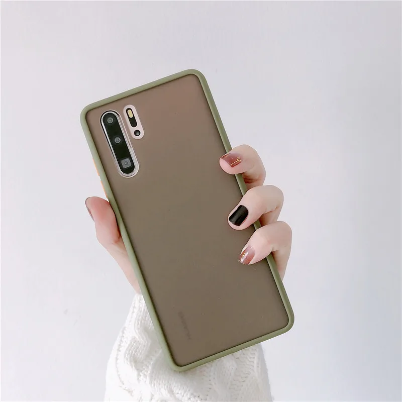 Для huawei p30 lite чехол honor 20 9X Pro матовый чехол-накладка для huawei mate 30 20 Nova 5 pro Мягкий силиконовый чехол с бантом funda - Цвет: Армейский зеленый