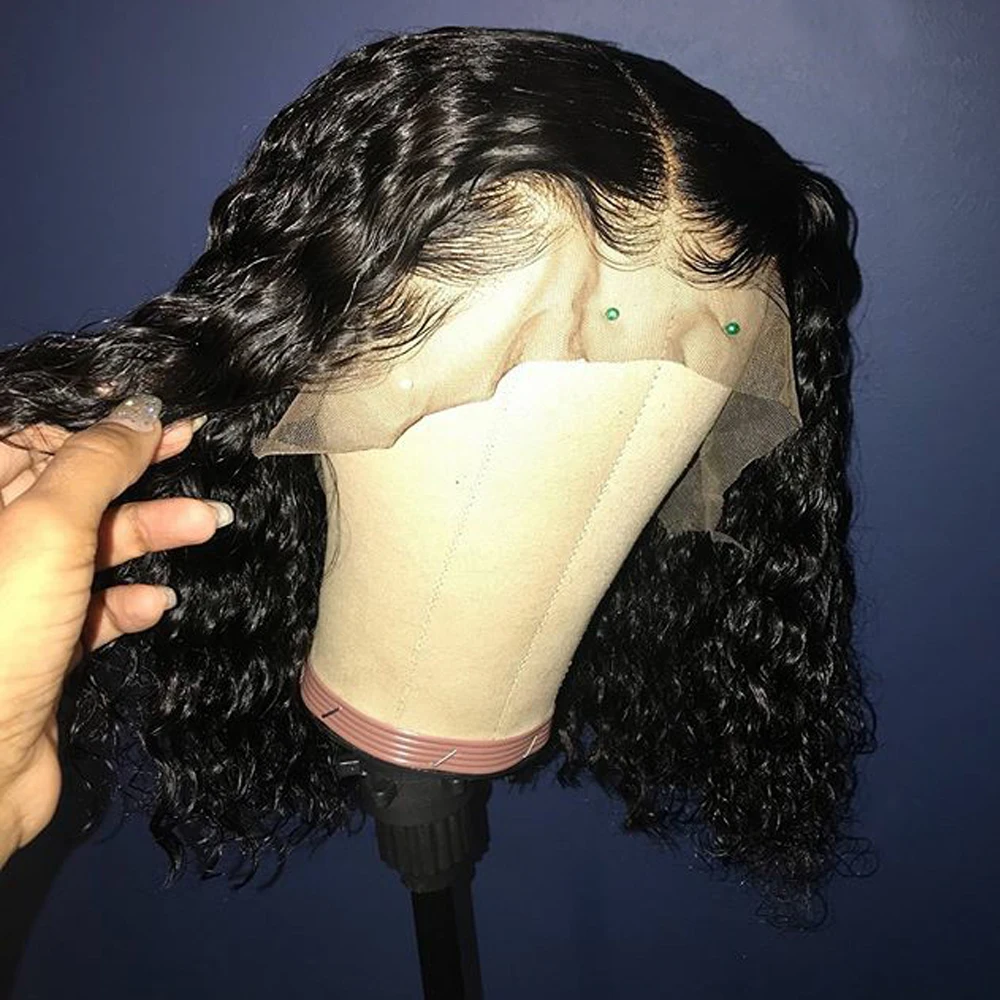 Eversilky вьющиеся короткую стрижку Боба парик их натуральных волос бразильский Реми 1b/30 Мёд блондинка 1b/99J бордовый 13x6 Синтетические волосы на кружеве парики из натуральных волос