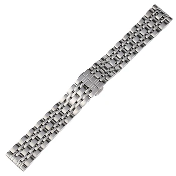 

Watch Strap 20MM Stainless Steel Exquisite Push-Button Hidden Clasp Wristwatch Band Siliver Watches Bracelet pasek do zegarka