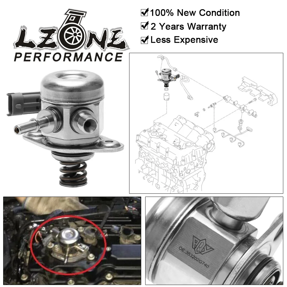 

LZONE - High Pressure Fuel Pump For 09-14 Hyundai Sonata & 09-15 Kia Sorento UDW 353202G720 353202G730 353202G740 FPB117-QY