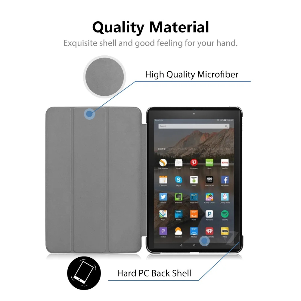 Ультратонкий Магнитный чехол-подставка из искусственной кожи чехол для Amazon Fire HD 10 / 10 дюймов чехол для планшета+ подарок
