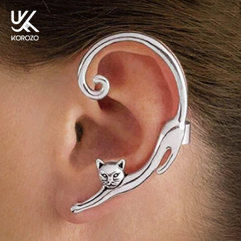 Простые гладкие Подвесные серьги-гвоздики с кошачьими ушками персональные милые