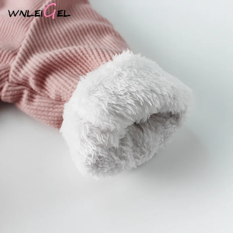 WLG/Одежда для новорожденных; зимняя одежда для малышей; цвет белый, хаки, розовый; стиль кролика; бархатные плотные комбинезоны; Теплая Повседневная одежда для малышей