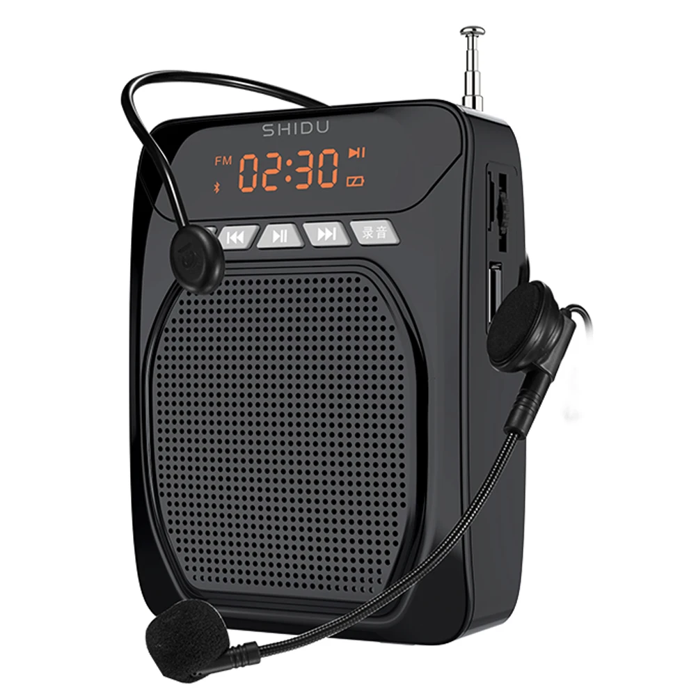 

SHIDU 13W Portable Voice Amplifier Wired Microphone FM Radio AUX Audio Recording Bluetooth Speaker For Teachers Instructor M700