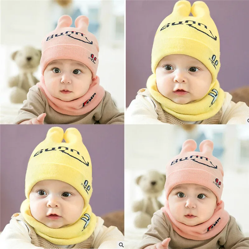 Шапочка для новорожденного, для малыша, детская шапка для маленьких мальчиков и девочек, зимняя теплая вязанная шапочка, шапка, шарф, комплект czapki dla dzieci#4S11