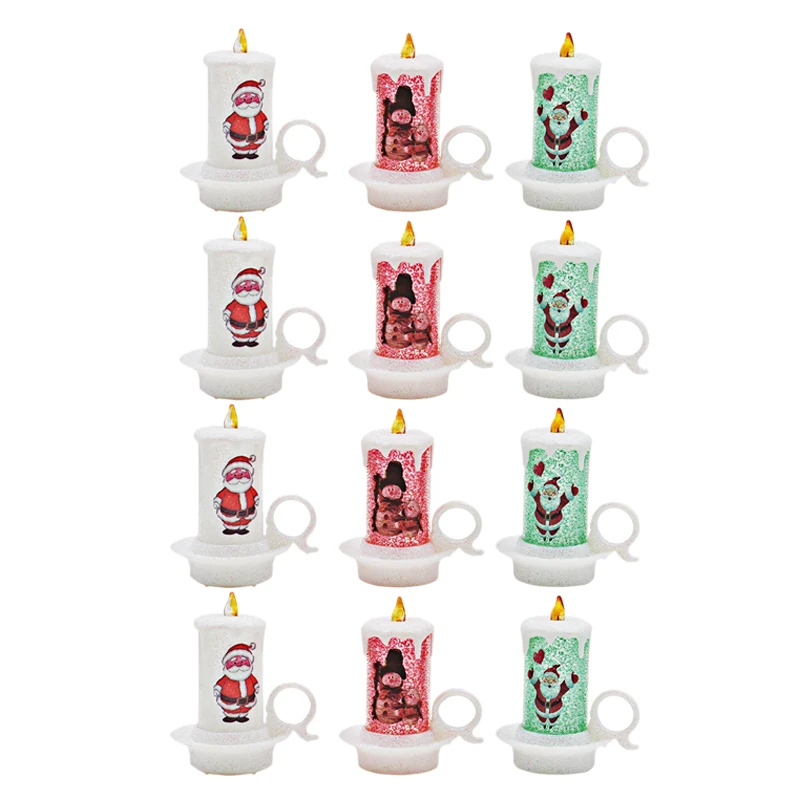 

12Pcs Christmas Candle Light Flameless Led Candle Light Battery Operated Tea Light Christmas Celebration Decorations Home Decor
