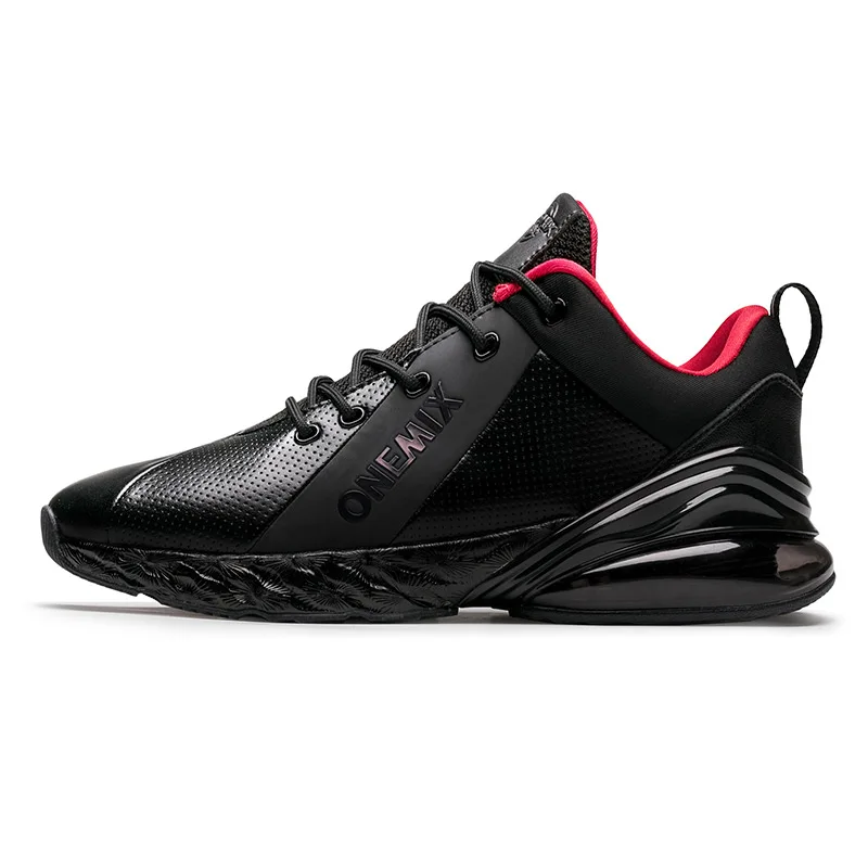 ONEMIX Черная спортивная обувь зимние мужские кроссовки для бега Кроссовки для мальчика zapatillas hombre Deportiva спортивная обувь город для беговых тренировок - Цвет: M-Black Red